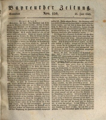 Bayreuther Zeitung Samstag 25. Juni 1842