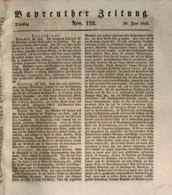 Bayreuther Zeitung Dienstag 28. Juni 1842
