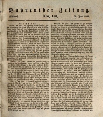 Bayreuther Zeitung Donnerstag 30. Juni 1842