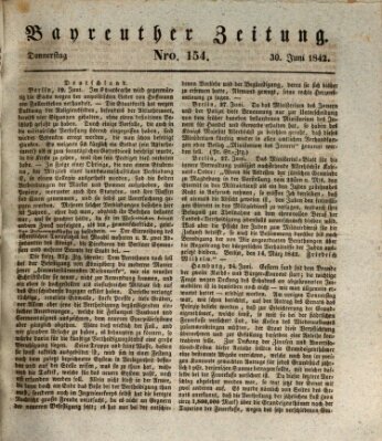 Bayreuther Zeitung Donnerstag 30. Juni 1842