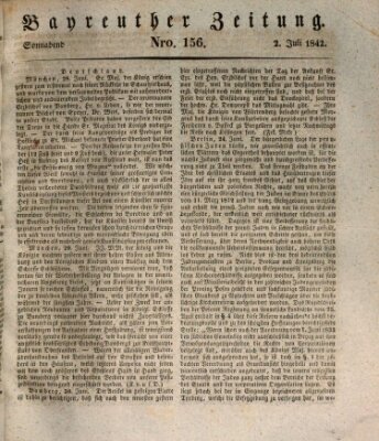 Bayreuther Zeitung Samstag 2. Juli 1842