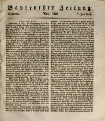 Bayreuther Zeitung Donnerstag 7. Juli 1842