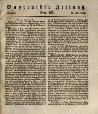 Bayreuther Zeitung Sonntag 10. Juli 1842