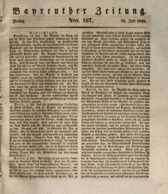 Bayreuther Zeitung Freitag 15. Juli 1842