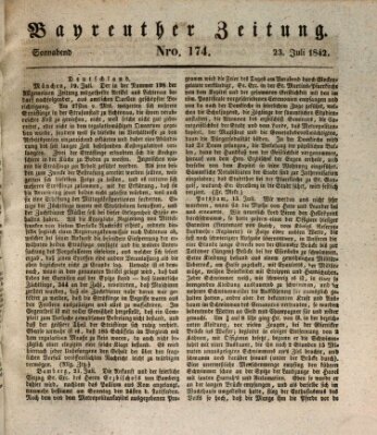 Bayreuther Zeitung Samstag 23. Juli 1842