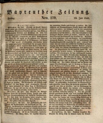 Bayreuther Zeitung Freitag 29. Juli 1842