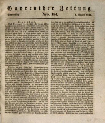 Bayreuther Zeitung Donnerstag 4. August 1842