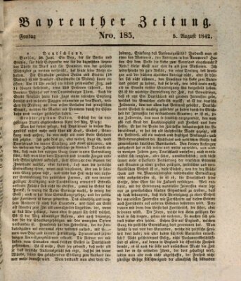 Bayreuther Zeitung Freitag 5. August 1842