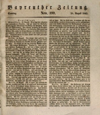 Bayreuther Zeitung Sonntag 21. August 1842