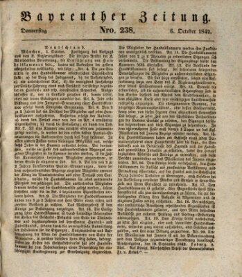 Bayreuther Zeitung Donnerstag 6. Oktober 1842