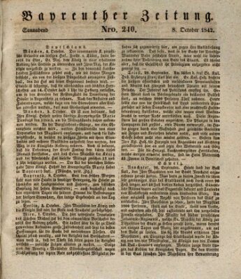 Bayreuther Zeitung Samstag 8. Oktober 1842