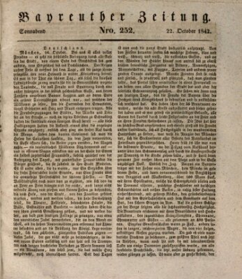 Bayreuther Zeitung Samstag 22. Oktober 1842