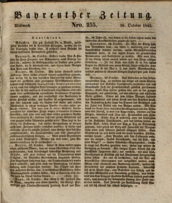 Bayreuther Zeitung Mittwoch 26. Oktober 1842