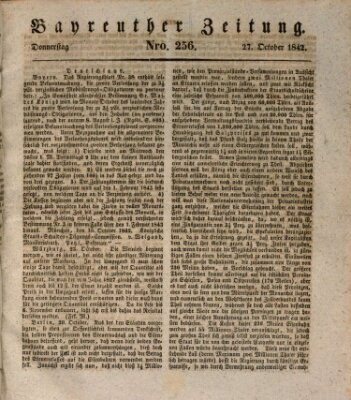 Bayreuther Zeitung Donnerstag 27. Oktober 1842