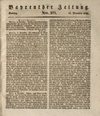 Bayreuther Zeitung Sonntag 13. November 1842