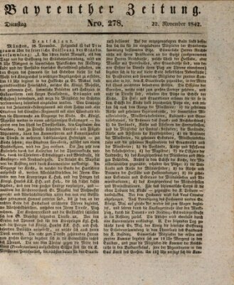 Bayreuther Zeitung Dienstag 22. November 1842