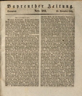 Bayreuther Zeitung Samstag 26. November 1842