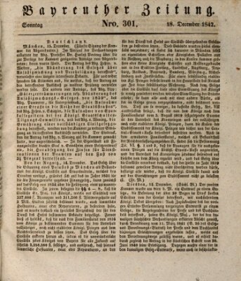 Bayreuther Zeitung Sonntag 18. Dezember 1842