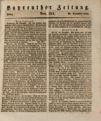 Bayreuther Zeitung Freitag 30. Dezember 1842