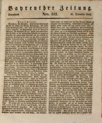 Bayreuther Zeitung Samstag 31. Dezember 1842