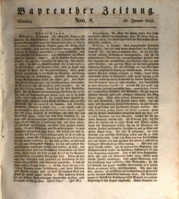 Bayreuther Zeitung Dienstag 10. Januar 1843