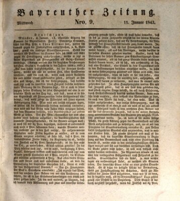 Bayreuther Zeitung Mittwoch 11. Januar 1843