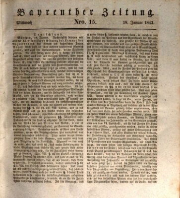 Bayreuther Zeitung Mittwoch 18. Januar 1843