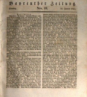 Bayreuther Zeitung Sonntag 22. Januar 1843