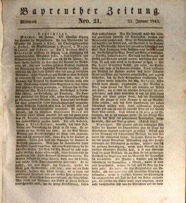 Bayreuther Zeitung Mittwoch 25. Januar 1843