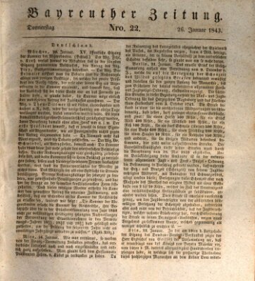 Bayreuther Zeitung Donnerstag 26. Januar 1843