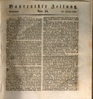 Bayreuther Zeitung Samstag 28. Januar 1843