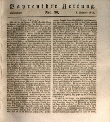 Bayreuther Zeitung Samstag 4. Februar 1843