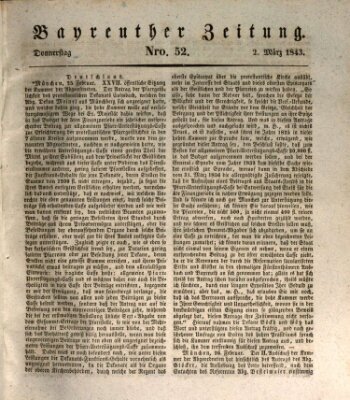 Bayreuther Zeitung Donnerstag 2. März 1843