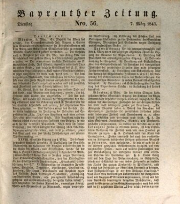 Bayreuther Zeitung Dienstag 7. März 1843