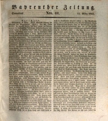 Bayreuther Zeitung Samstag 11. März 1843