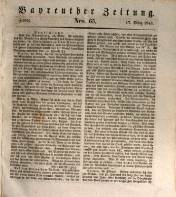 Bayreuther Zeitung Freitag 17. März 1843