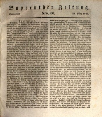 Bayreuther Zeitung Samstag 18. März 1843