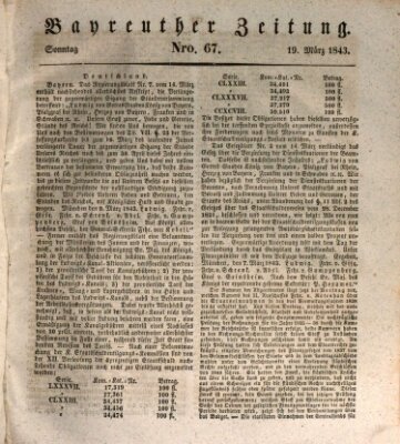 Bayreuther Zeitung Sonntag 19. März 1843