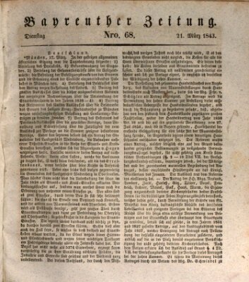 Bayreuther Zeitung Dienstag 21. März 1843