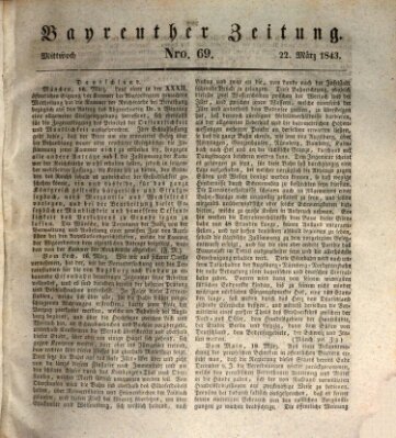 Bayreuther Zeitung Mittwoch 22. März 1843