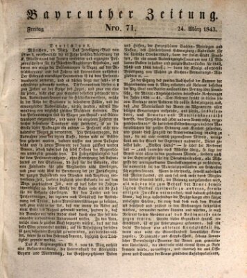 Bayreuther Zeitung Freitag 24. März 1843