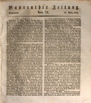 Bayreuther Zeitung Samstag 25. März 1843