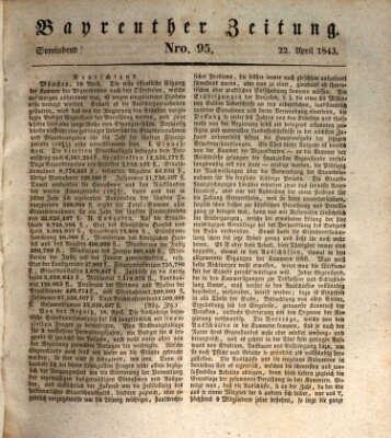 Bayreuther Zeitung Samstag 22. April 1843