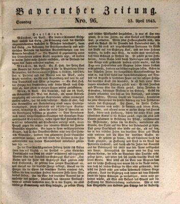 Bayreuther Zeitung Sonntag 23. April 1843