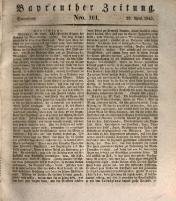 Bayreuther Zeitung Samstag 29. April 1843