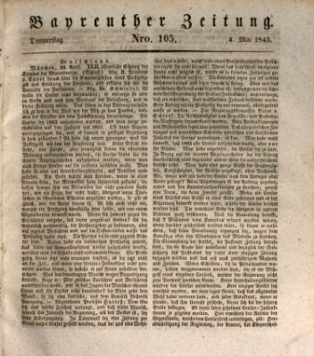 Bayreuther Zeitung Donnerstag 4. Mai 1843