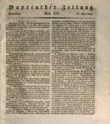 Bayreuther Zeitung Donnerstag 11. Mai 1843