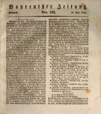 Bayreuther Zeitung Mittwoch 24. Mai 1843