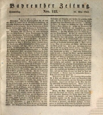 Bayreuther Zeitung Donnerstag 25. Mai 1843