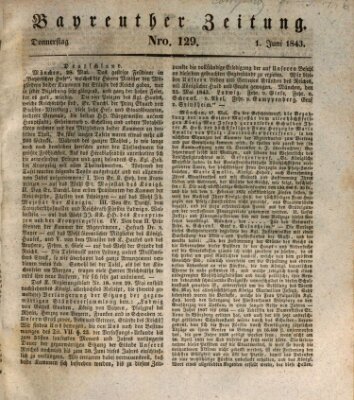 Bayreuther Zeitung Donnerstag 1. Juni 1843